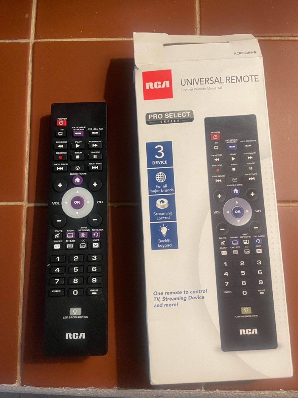 RCA Black Universal Remote Control - Pro Select Series (3-Device)